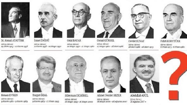 Türkiye'de bugüne kadar kimler Cumhurbaşkanı oldu