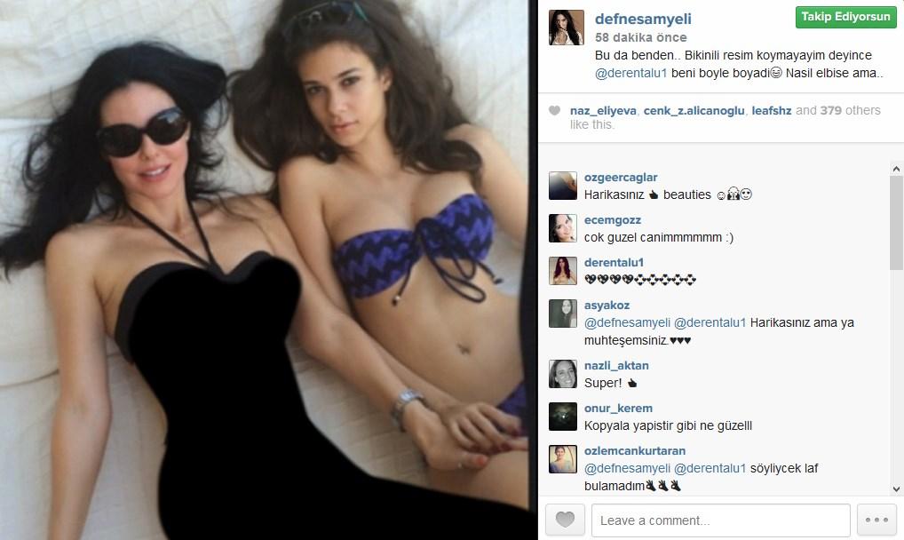 Defne Samyeli kızıyla tatilde