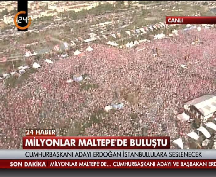 Maltepe'de Erdoğan için 2 milyonu aşkın insan toplandı İZLE