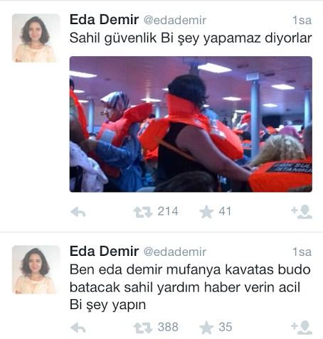 Feribot fırtınaya kapılınca panik yaratan yolcuya tepki