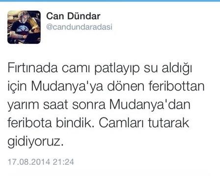 Feribot fırtınaya kapılınca panik yaratan yolcuya tepki