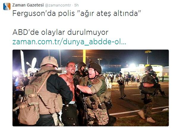 Zaman Ferguson'daki polisleri korudu