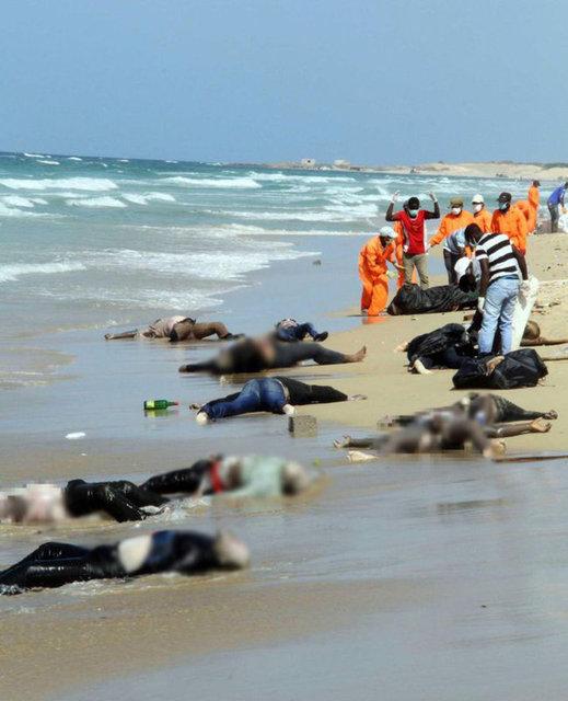 Libya'da cesetler kıyıya vurdu