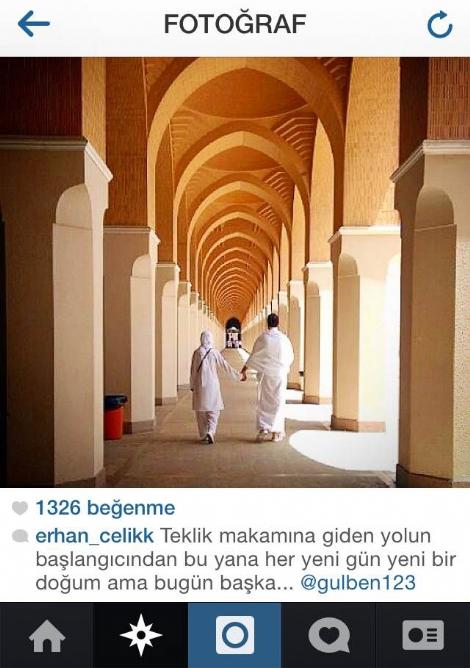 Gülben Ergen ile Erhan Çelik Umre'de bile el ele