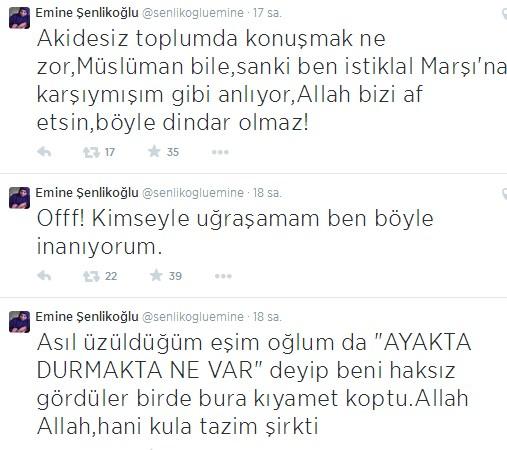 Emine Şenlikoğlu'ndan İstiklal Marşı'na hakaret