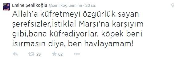 Emine Şenlikoğlu'ndan İstiklal Marşı'na hakaret