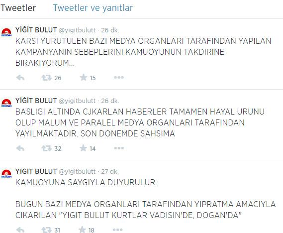 Yiğit Bulut'tan Kurtlar Vadisi yalanlaması