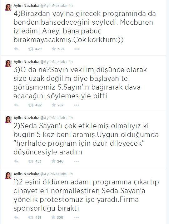 Aylin Nazlıaka: Seda Sayan tehdit etti