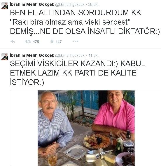 Melih Gökçek: Rakıcılar kaybetti viskiciler kazandı