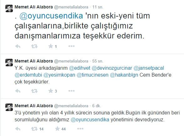 Memet Ali Alabora Oyuncular Sendikası'nı devrediyor