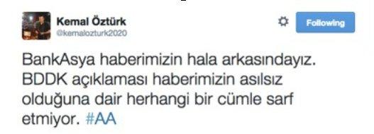 BDDK’dan AA’nın Bank Asya haberine yalanlama yok