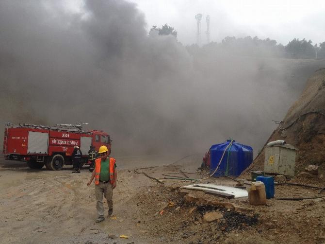 Bursa'da YHT tünel inşaatında yangın