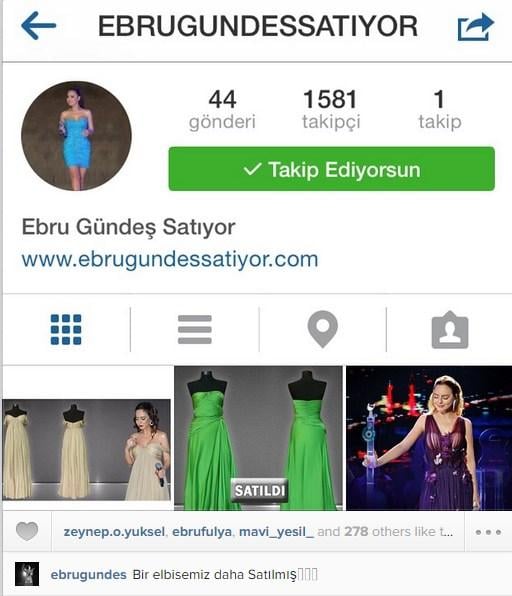 Ebru Gündeş kıyafetlerini satıyor