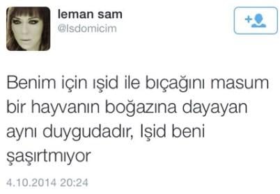 Leman Sam: Benim için IŞİD ile kurban kesen birdir