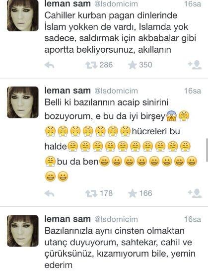 Leman Sam kendisini eleştirenlere hakaret etti