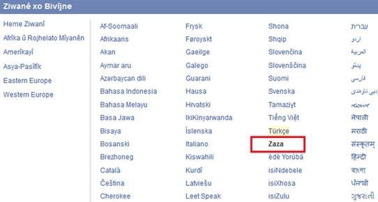 Facebook'a Zazaca çeviri eklendi