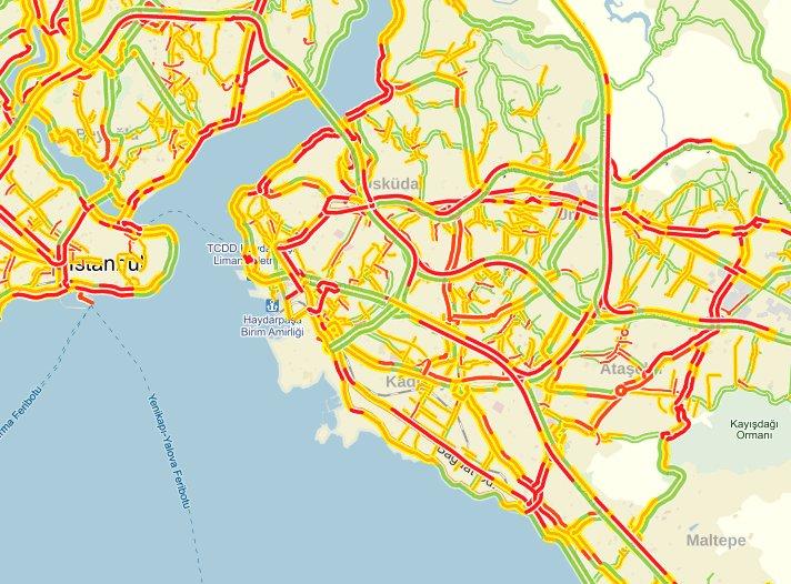 İstanbul'da yağmur trafiği İZLE