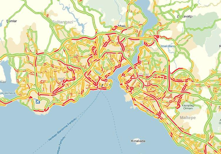 İstanbul'da yağmur trafiği İZLE