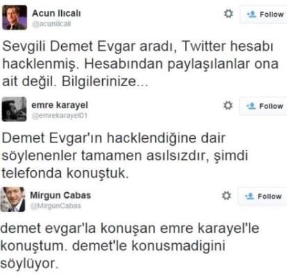 Demet Evgar'ın hesabı hack'lendi