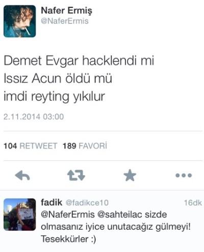 Demet Evgar'ın hesabı hack'lendi
