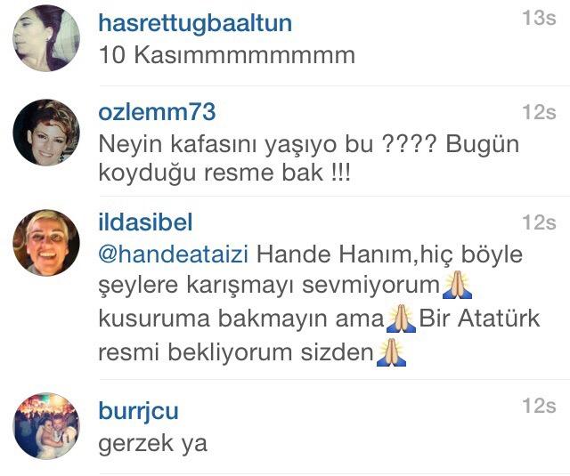 Hande Ataizi'ne 10 Kasım linci