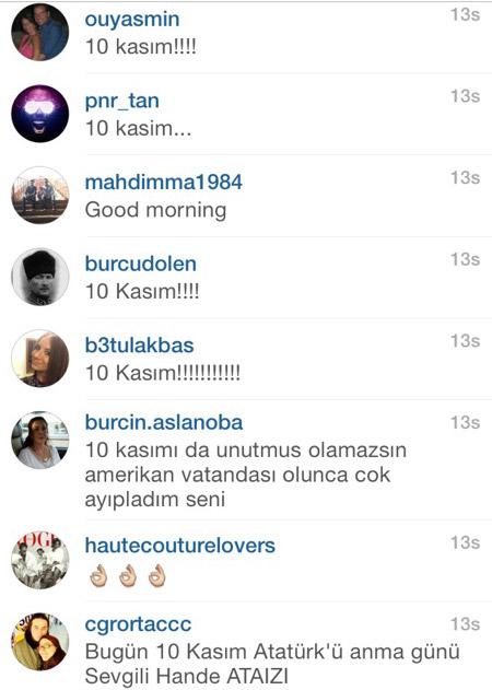 Hande Ataizi'ne 10 Kasım linci