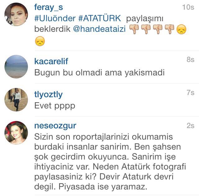 Hande Ataizi'ne 10 Kasım linci