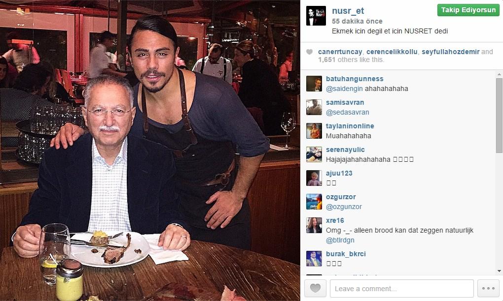 Ekmeleddin İhsanoğlu Nusret'te görüntülendi