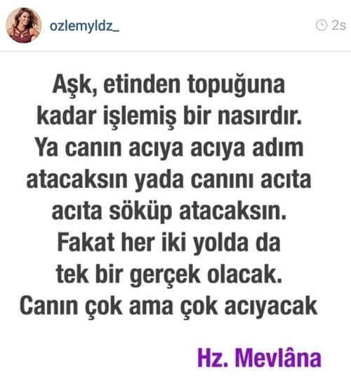 Özlem Yıldız'dan duygusal mesaj