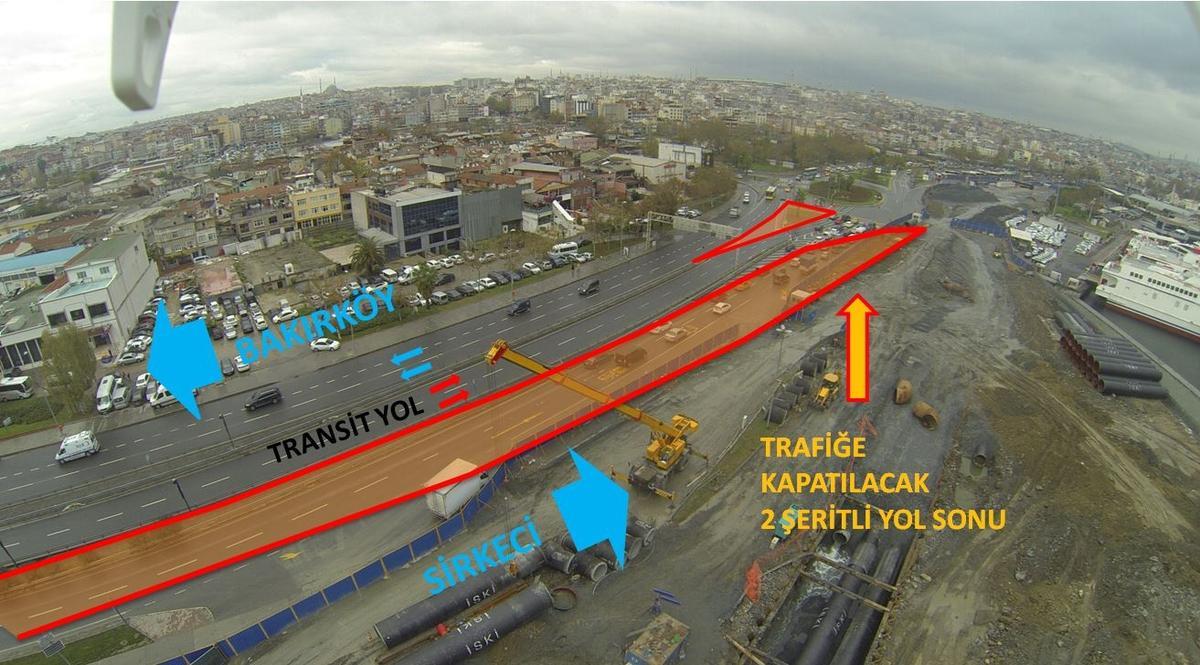 Samatya-Yenikapı trafik akışında geçici değişim
