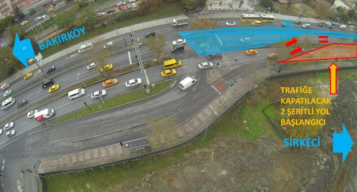 Samatya-Yenikapı trafik akışında geçici değişim