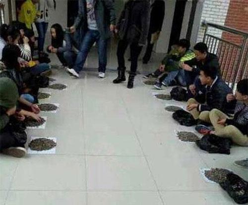 Çinli öğretmenden öğrencilerine çekirdek yeme cezası