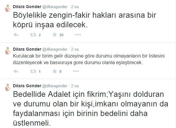 Dilara Gönder'den bedelli önerisi