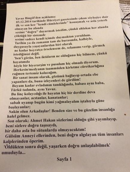 Yavuz Bingöl'den Berkin Elvan açıklaması