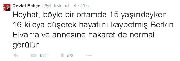 Devlet Bahçeli'den Berkin Elvan tweet'i