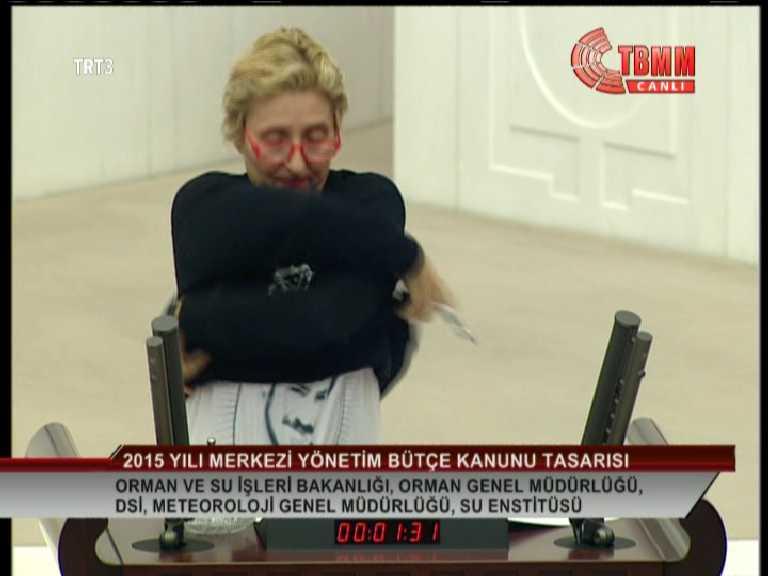 CHP'li Melda Onur protesto için kürsüde soyundu