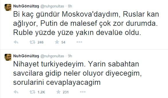 Nuh Gönültaş Türkiye'ye döndü iddiası