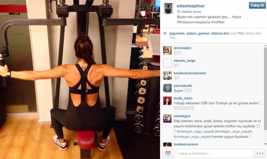 Eda Taşpınar sırt kası yaptı