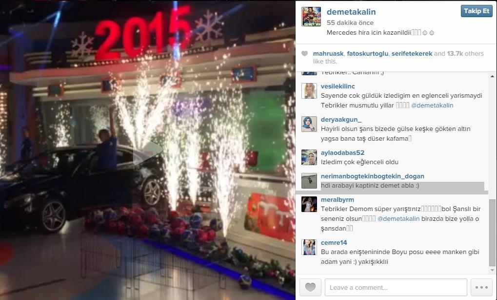 Demet Akalın yarışmadan Mercedes kazandı