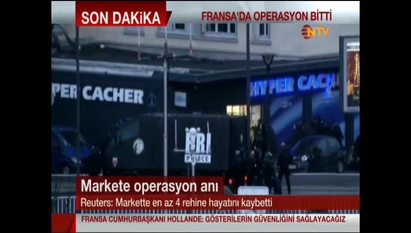 Paris'teki markete yapılan operasyonun görüntüleri