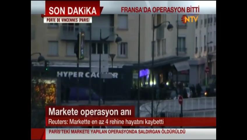 Paris'teki markete yapılan operasyonun görüntüleri