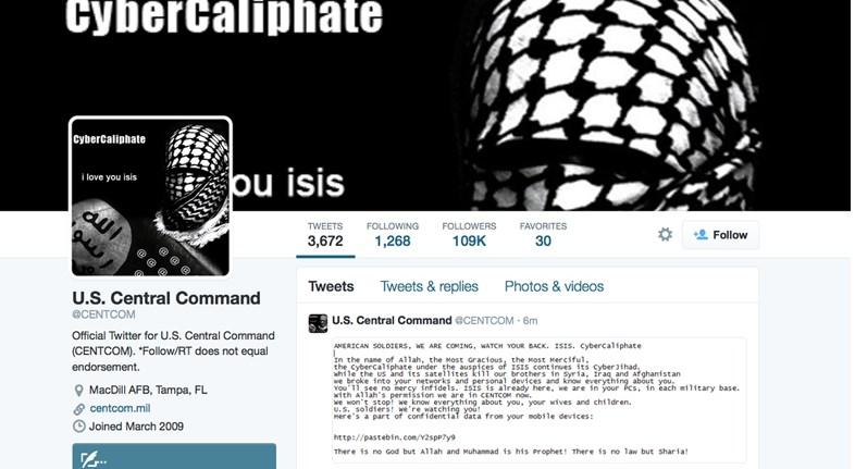 CENTCOM’un Twitter ve Youtube hesapları hacklendi