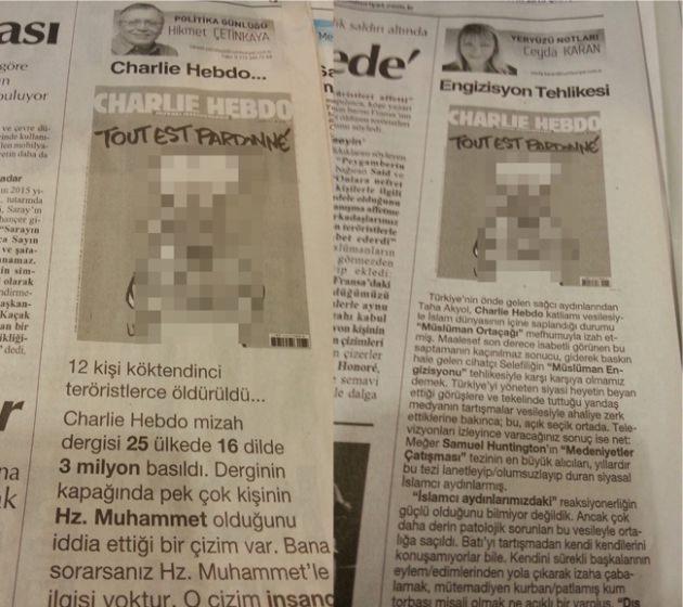 Cumhuriyet yazarları o karikatürü köşesinde yayınladı