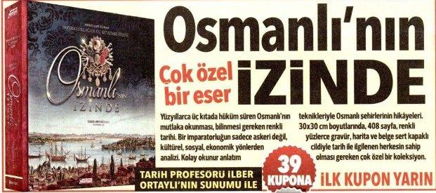 Hürriyet gazetesinden kuponla Osmanlı'nın İzinde kitabı