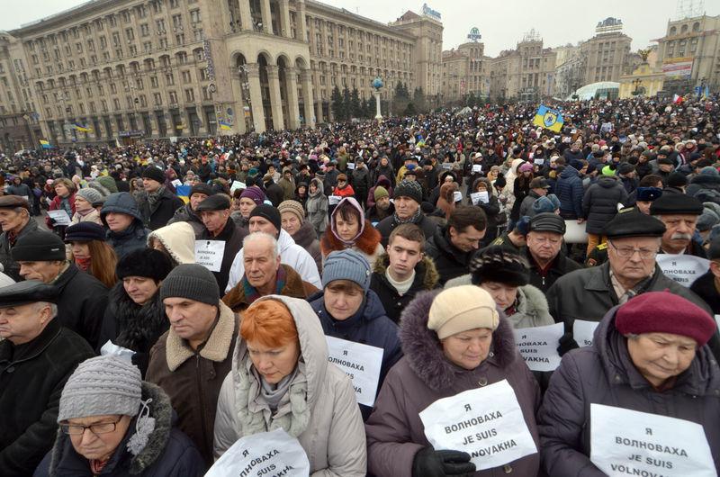 Ukrayna'da barış yürüyüşü yapıldı