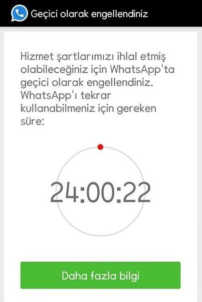 Whatsapp'a 24 saat erişim engeli