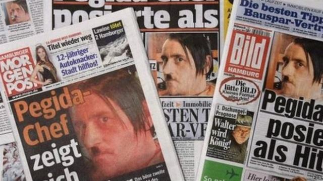 Pegida lideri Hitler pozu nedeniyle istifa etti