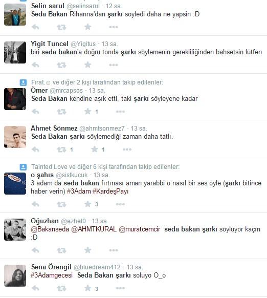 Seda Bakan 3 Adam'da şarkı söyledi