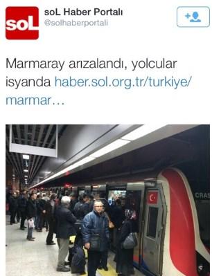 Marmaray yoğunluk nedeniyle arızalandı
