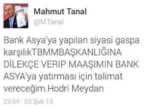 CHP'li Mahmut Tanal: Maaşımı Bank Asya'ya yatırın